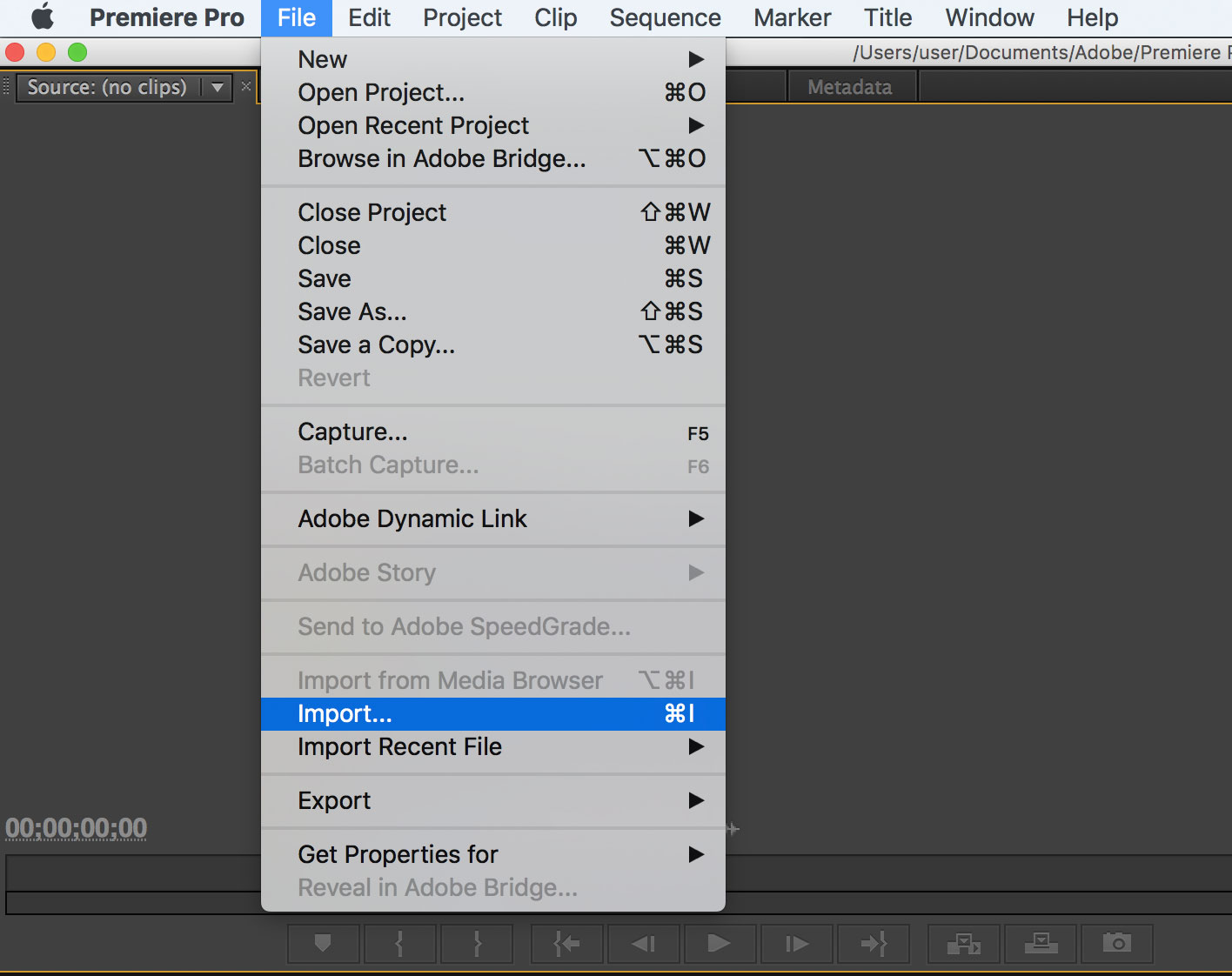 Adobe Premiere Import Adobe Premiere Import